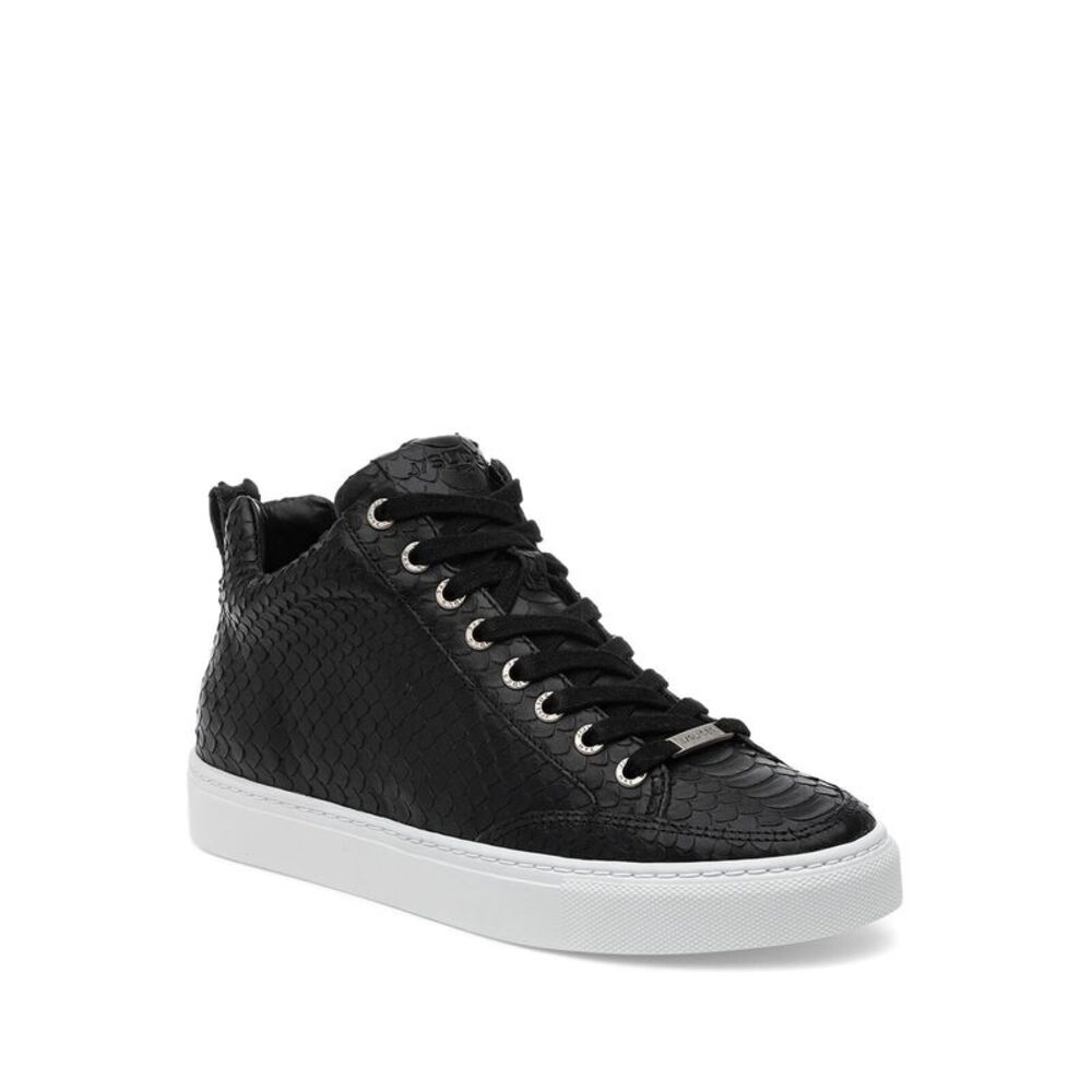 J SLIDES Womens Black Snake 1" Platform Leesa Wedge Sneakers 8.5 M